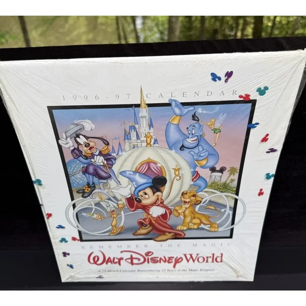Walt Disney World 25th Anniversary Calendar 1996 New Sealed! Real Park Photo!